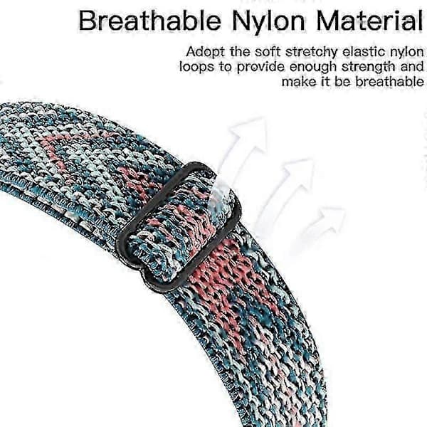 HA~Justerbart elastisk nylon urrem til Redmi Band 2, åndbart smartur armbånd vinrød