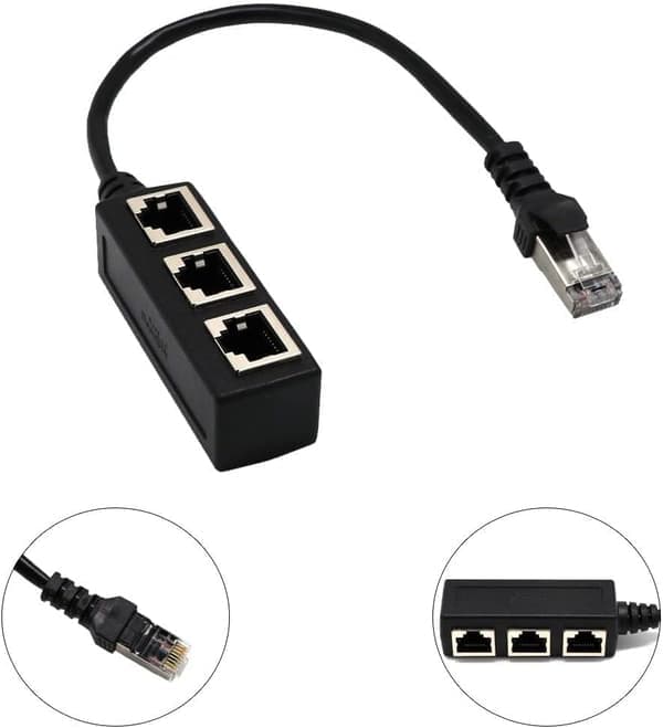 LAN Ethernet Hub - RJ45 LAN Ethernet-netværkssplitter - 3-i-1