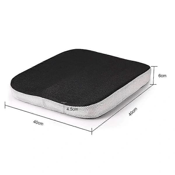 Sittepute i memory foam med håndtak, passer kontorstoler og rullestoler, hvit-grå