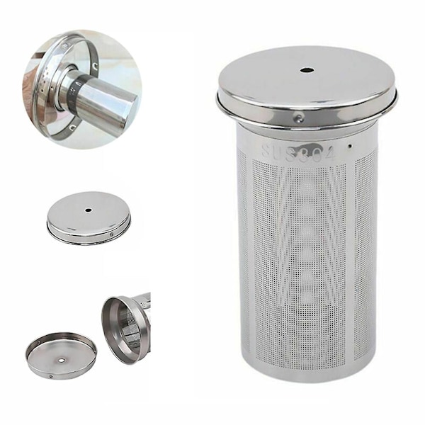 Holdbar Mesh Filter Sylinderformet Infuser Hjem Rustfritt Stål Praktisk Te Sil Tilbehør Kjøkkenverktøy Kaffe Gjenbrukbar