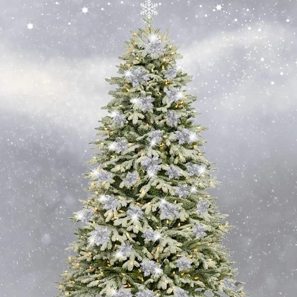 10 stk Kunstige Juleblomster Glitterblomst Juledekoration