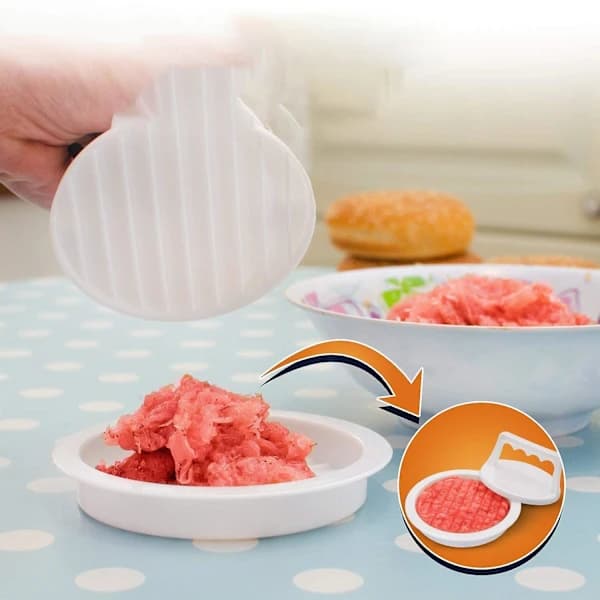 Hamburgerpresse Hamburger Patty Maker Størrelse 4,5 Let Slip Hamburgerform Ring Hamburger Patty Presse til Grilltilbehørssæt 2 Dele