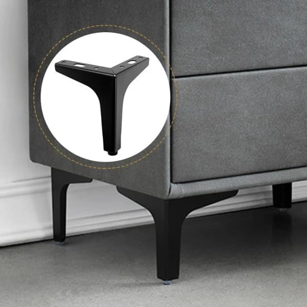 4-pak 10 cm sorte metalmøbelben - til skabe, sofa, kaffe