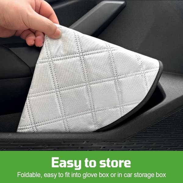 Bilstyrratt solskydd, reflekterande polyester värmeisolering, universell passform för parkerade bilar, silverrutnät, 43 cm