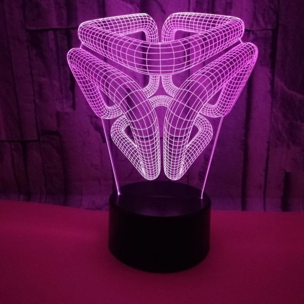 3D Abstrakt Nattelys  Led Lys Optisk Illusio