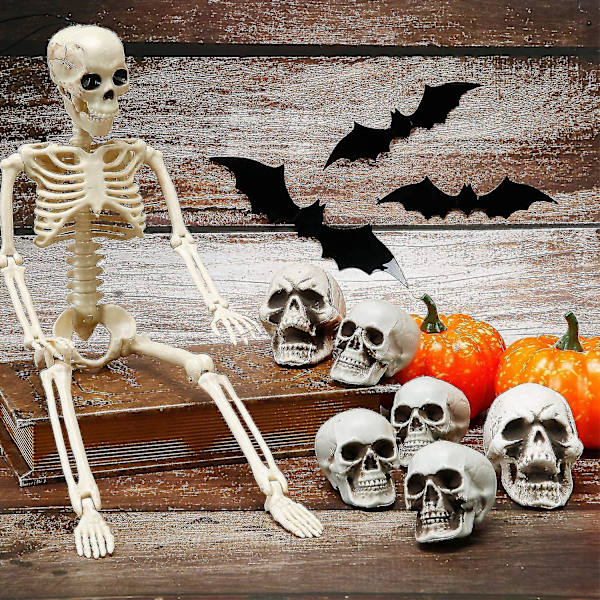 8-osainen Halloween-kallo Realistinen kallo Kallopää Halloween-baari Kotipöydän koristeet 5*6*8cm Uu