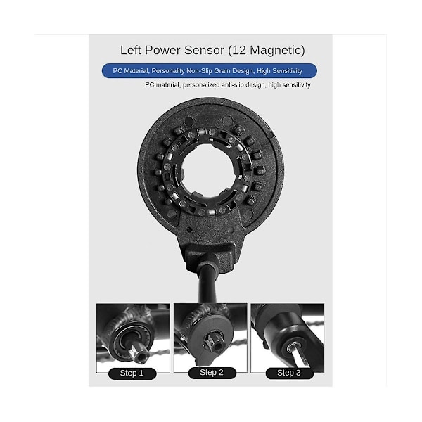 Elektrisk sykkel magnetisk kraft sensor Pas Pedal Assist Sensor F-12l 12 magneter Dual Hall sensorer Conn