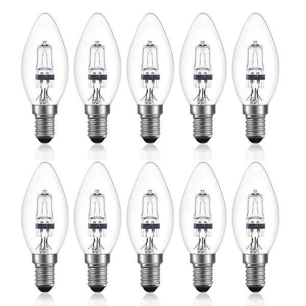 /HH/42W E14 C35 Dimbar halogenpære AC 220-240V Varmhvit 2700K e14 transparent halogenlys (10 stk.) - Perfekt