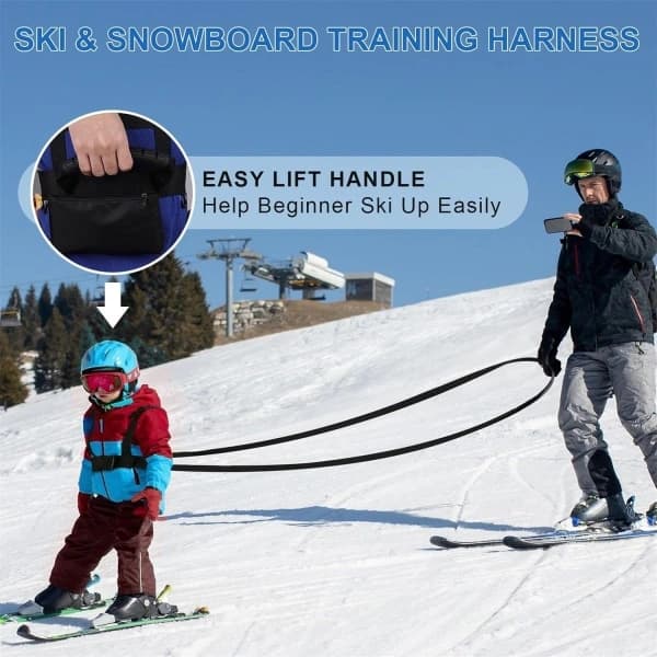 HA~Ski- og snowboardsele til børn - Sort, Ski med Deta-Perfet