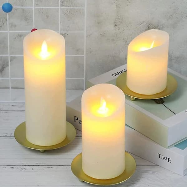 HA~2 stk Gull Jern Lysestaker - Metall Lysfat For LED & Vokslys (10cm)