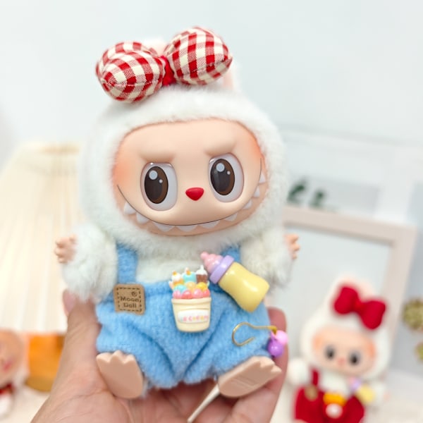 [HH] Flocking Labubu Blind Box Avaimenperä Nuken Vaatteet Nuken DIY Tarvikkeet 15CM Pieni Hirviö Pip Housut Pukeutuminen Only Clothes(No Doll) 11