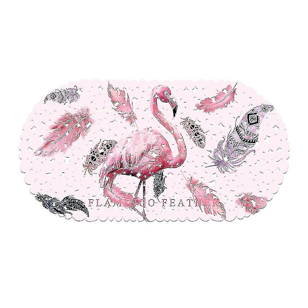 Skridsikker Fodmåtte Flamingo Tryk Gulvmåtte Til Badeværelse Hjem Hotel (69x35cm)