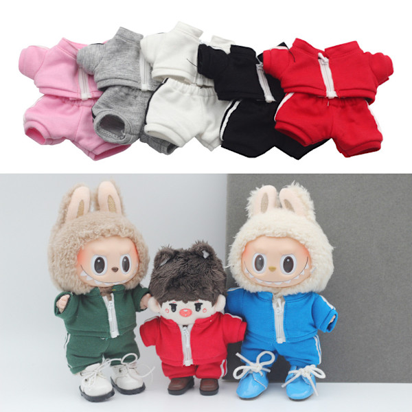 [HH] Dockklänning Outfit Kostym Byxor Dockkläder för Högkvalitativ Labubu Dockkläder Hoodies For 17cm dolls 1