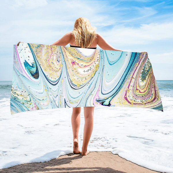 Färgglada tryckta stora strandhanddukar Snabbtorkande surfponcho Mikrofiber badhandduk Resesjal Strand Yoga Picknick Gymmatta Kvinnors gåva