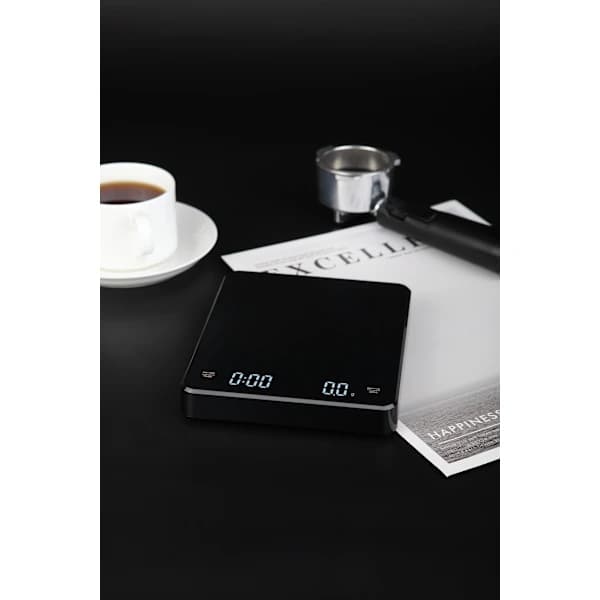Oppladbar Kaffevekt med Timer 3 kg / 0,1 g Svart