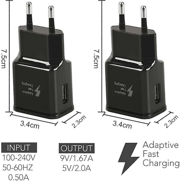 4-pak 5V-2A USB Strømadapter Stik Universal Hurtigoplader til iPhone 12/11/X 8/7/6, Samsung Galaxy S22 S21 S20