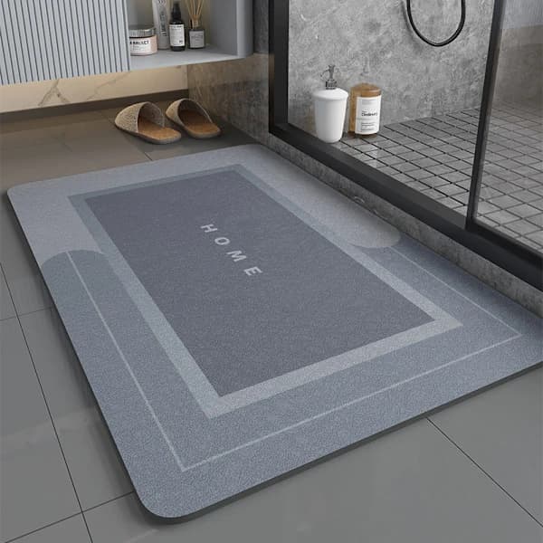 Dusjmatte Sklisikker Absorberende Baderomsmatte Diatom Ooze Grå 40x60cm