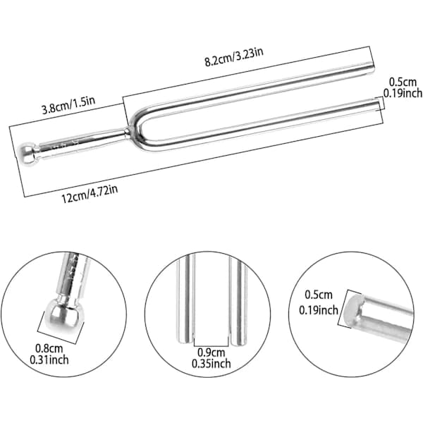 3 Stämgafflar i Aluminiumlegering för Violininstrument (Silver)