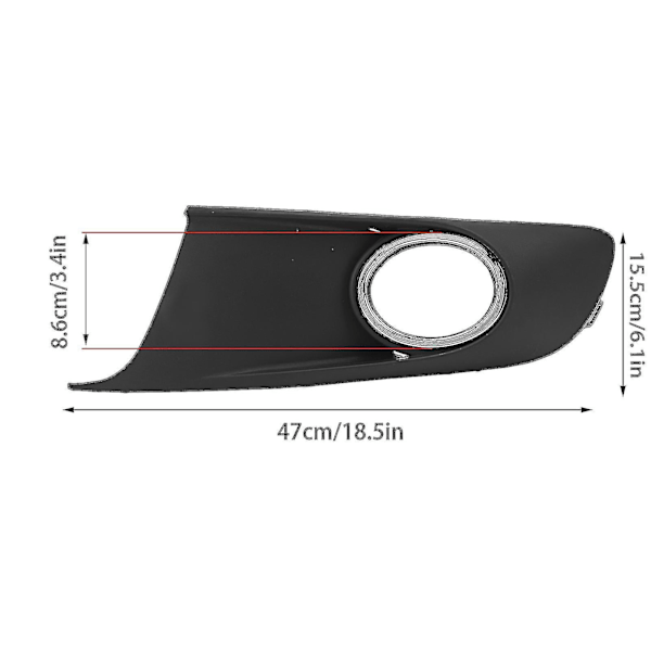 Front støtfanger tåkelysgrill krom stil tåkelysdeksel trim erstatning for Caddy 2010 til 2015-venstre 1t0853665p9b9 1t0853665p-hao