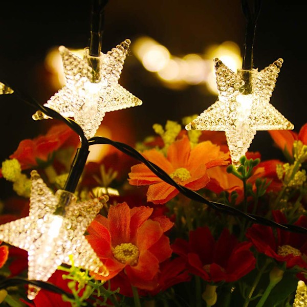 Solar Star Twinkle String Lights, Solar Powered Fairy Decorative Light Waterproof Lights for Gardens, Lawn Patio, Indoor Decoration