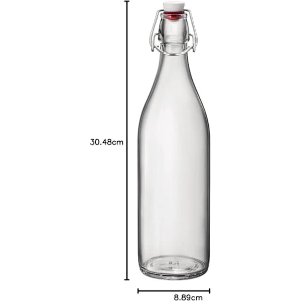 HA~Giara transparent flaske - 1 liter - 31,5*8,7 cm