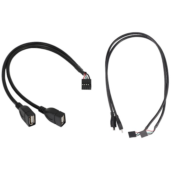 1x 30cm 10-nastainen emolevy Usb 2.0 -sovitin Y-haaroitinkaapeli ja 2x 50cm 5-nastainen emolevyjatkokaapeli