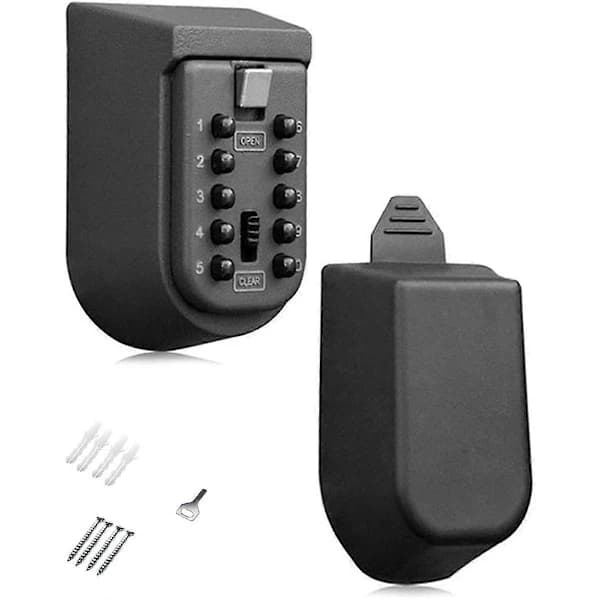 Wall Mounted Key Safe Box - Weatherproof 10 Digit Combination Lock, Security Key Storage for Home & Outdoor Use