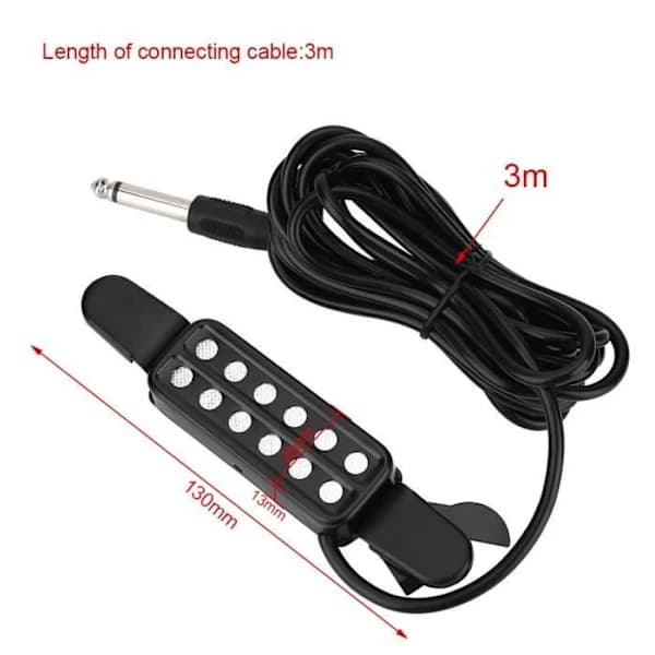 12 Lydhulls Magnetisk Pickup Transduser for Akustisk Gitar Musikkinstrument Tilbehør