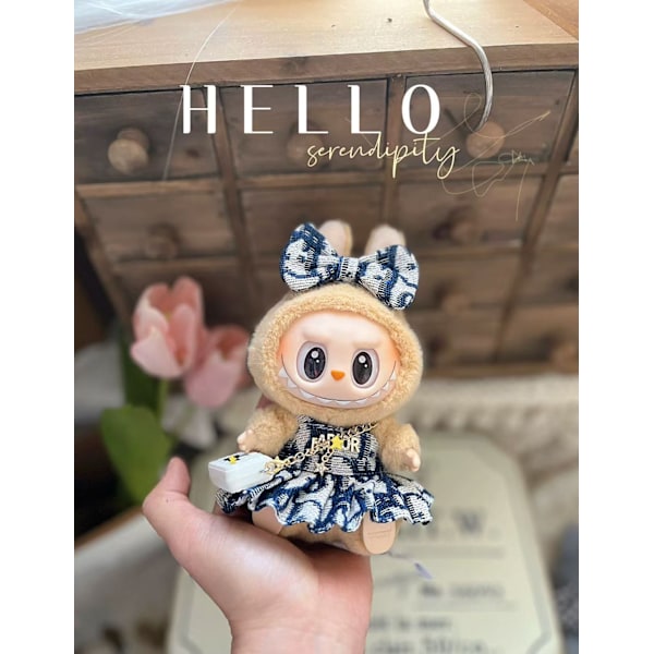 [HH] Labubu Klädset Labubu Designer Dio Kjol Anpassning Tillhör Din Labubu DD Bow Set