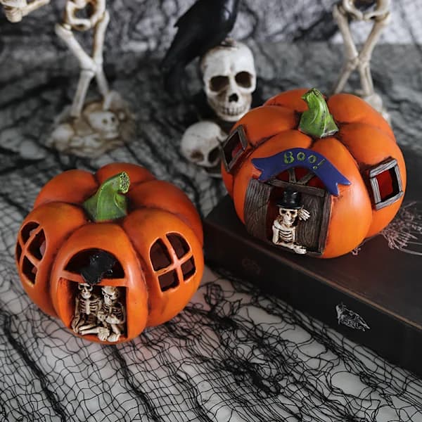 Halloween Gresskar Jack-o'-lantern Ornament med Lampeborddekorasjon
