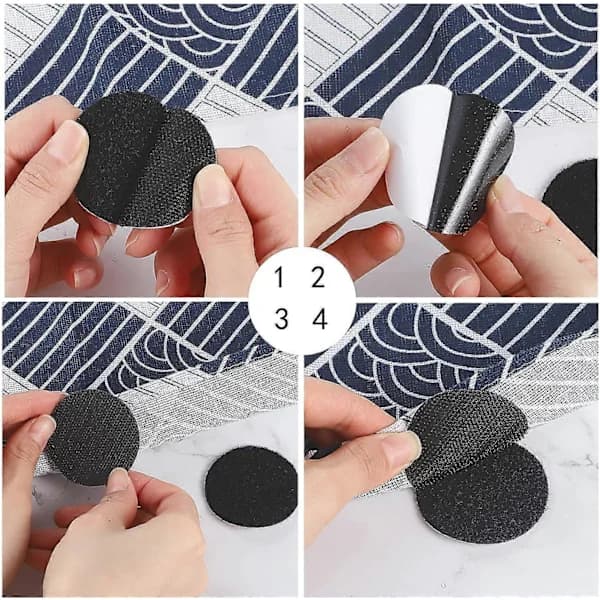 20 par runde selvklebende borrelåser, 6 cm dobbeltsidige borrelåser ekstra sterke