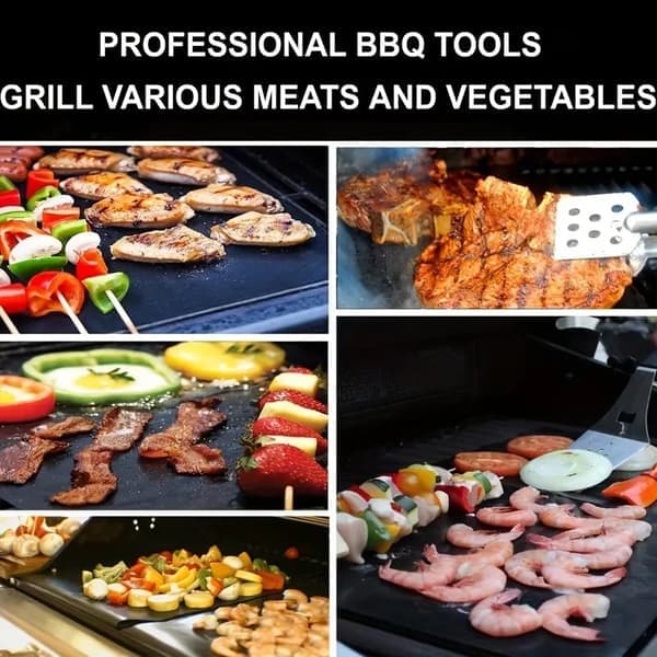 Grillmåtte, Ovn måtte, Bagemåtte - Non Stick - 40x33 cm - Sort