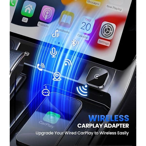 2025 Senaste Modell 2025 Uppgraderad Trådlös CarPlay-adapter & Android Auto-adapter, Mini & Stabil Trådlös CarPlay-dongel för iOS 10 Android 11[JUN...
