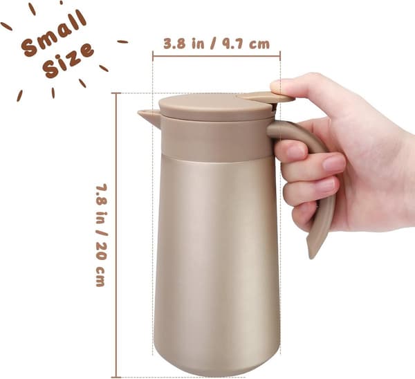 Isoleret kaffekande, dobbeltvægget vakuumisolering i rustfrit stål, 9 timer varm, 18 timer kold, til kontor og hjem, rød, 800 ml