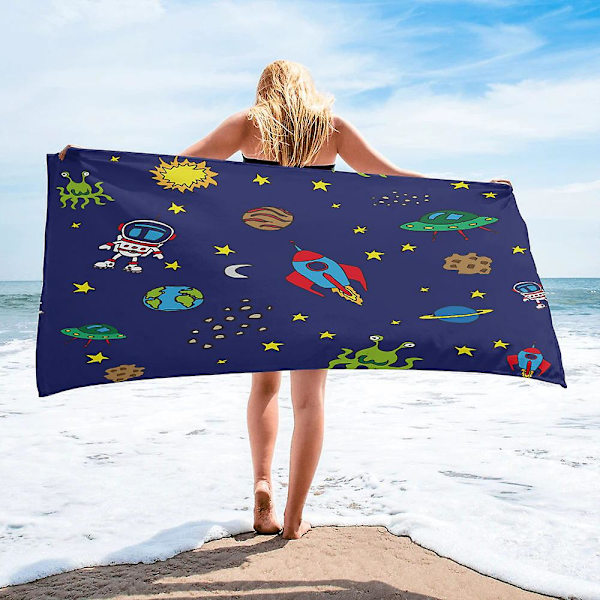 Planet Universe Strandhåndkle i mikrofiber, hurtigtørkende, til hjemmeinnredning, reiser, camping, yoga, treningsstudio, badehåndkle for kvinner, barn og menn, gaver