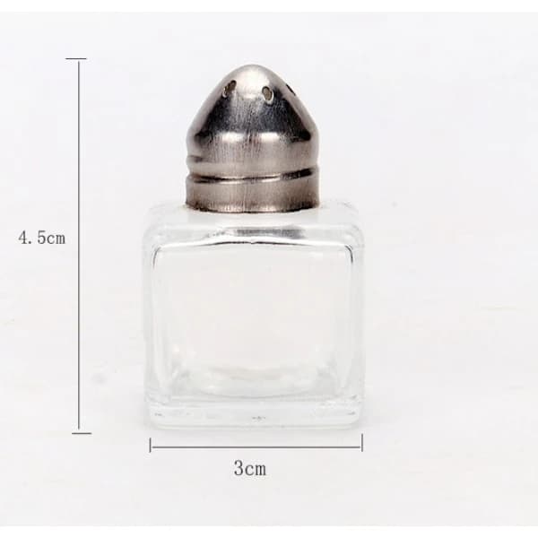 2 stk. Transparente Mini Krydderstrøer, til krydderier, krydderier, S