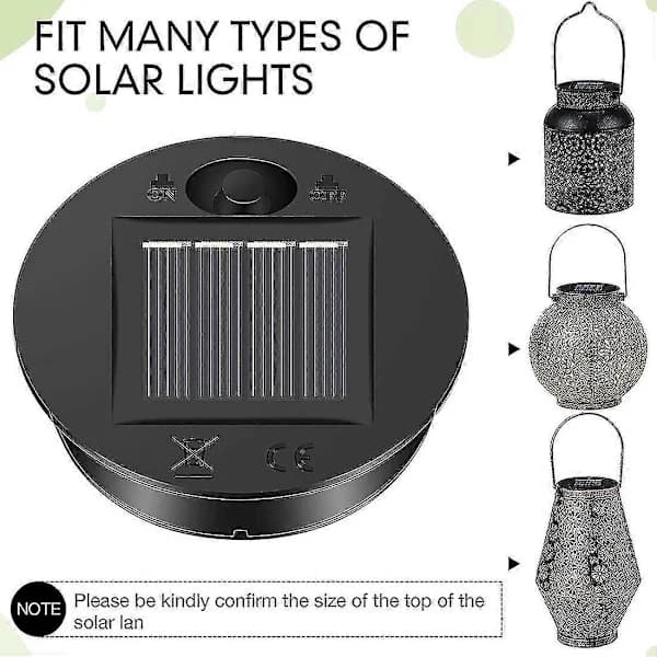 HA~6 stk. Erstatningstoppe til solcellelamper 7 Solcellelampe Dele LED Solpanel Lygtehætter Lamper til udendørs brug - MXBC