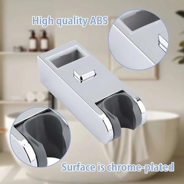 Dusjhodeholder, Justerbar Erstatning Hånddusjskinne Hode Slider Clamp Holder Feste 30*15, ABS Krombelagt