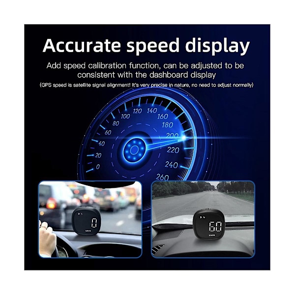 M30 Universal Hud Gps Speedometer Bilklokke Elektronisk Kompass Grønt Lys Tretthetskjøring Påminnelse