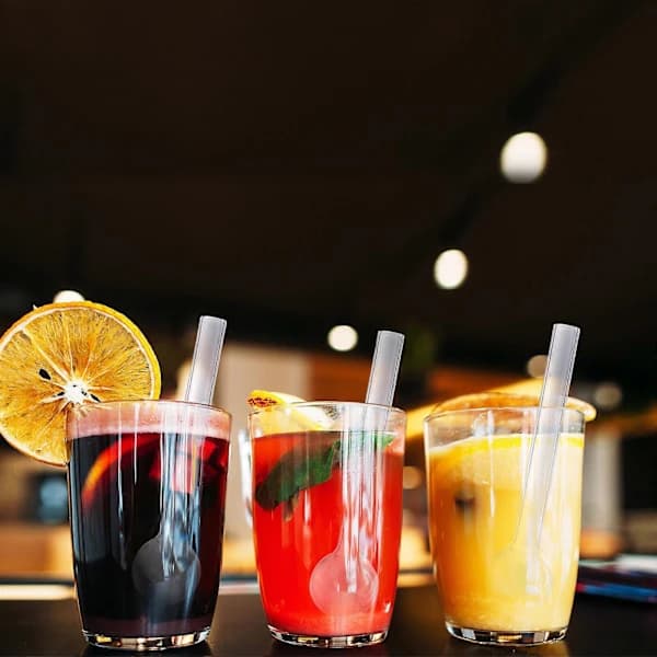 Eksklusivt Design Rundhode Glassstrå Sett for Drikke og Cocktail []