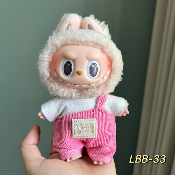 [HH] 17 cm Original Labubus Kläder Original Designer Tillbehör Plyschdockor Leksak Söt Nyckelring Kläder Labubu LBB-33 only clothes no toys