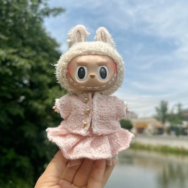 [HH] Labubu Kläder Märkesdesign Kläder Labubu Kläder Väska Skor Utsmyckning Dekorationer Förklädnad Pink fragrant skirt suit
