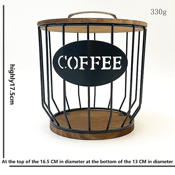 Hålögd Kaffekapslar Förvaringskorg Frukt Kaffe Pod Organizer Hållare Café Hotell Guld