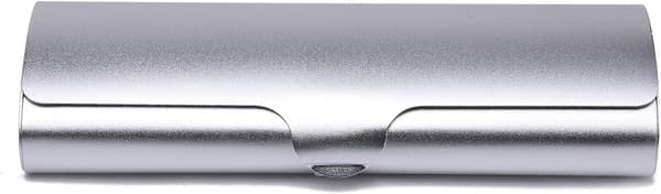 Hårdt aluminiumsbrilleetui mat metalbrilleboks til opbevaring af solbriller sølv