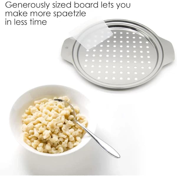 HA~Rostfritt Stål Spaetzle Maker Lås med Skrapa Traditionell Tysk Äggnudel Maker Pan Gryta Spaghetti Sil