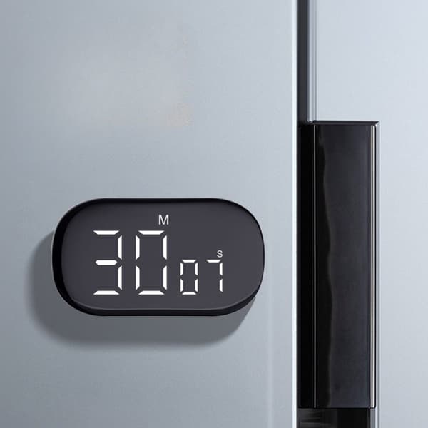 Digital køkkentimer, nedtælling og stopur, lydløs tilstand, 90 dB alarm, magnetisk montering, til madlavning og studie, sort