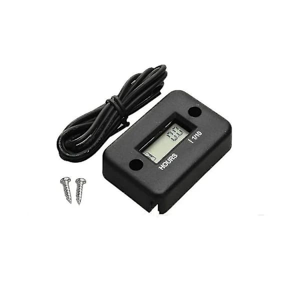 Vandtæt LCD Digital Timer Induktiv Timer til Cykel Motorcykel ATV Snescooter Motor, Sort