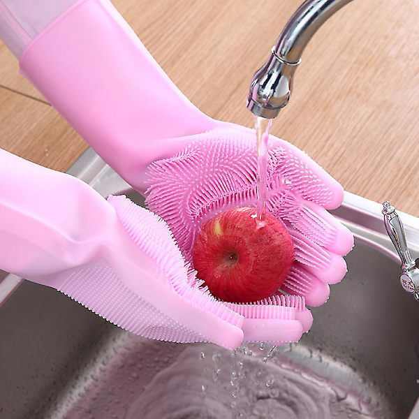 Diskhandskar i silikon, kökshandskar, magiska rengöringshandskar, blå, 160 g (PVC-förpackning)