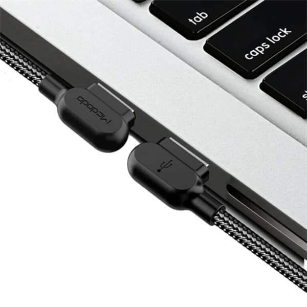 HA-McDodo CA-5280 USB-C -kaapeli kulmaliittimillä, 0,5 m musta black 0.5