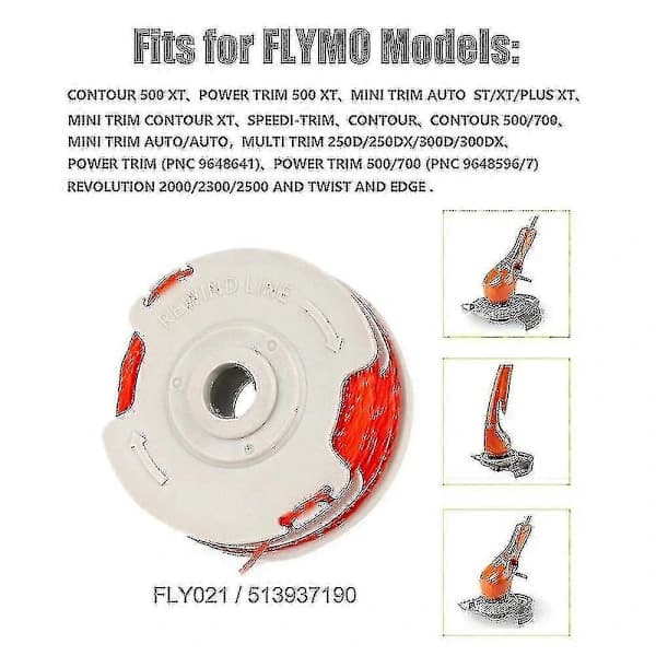 HA~6-pakning Fly021 Erstatningsspole og -snor for Flymo